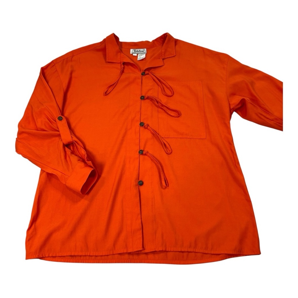 Vintage Notations Loop Detail Button Down Tunic |… - image 3